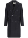 Wool Double Coat Black - AMI - BALAAN 1