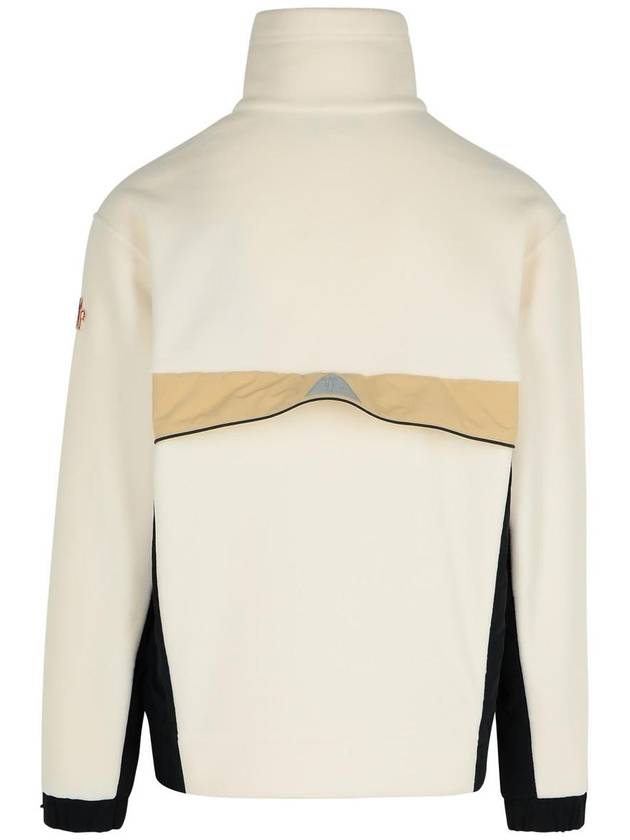 Grenoble Polartec half zip polo neck sweatshirt white ivory - MONCLER - BALAAN 4