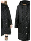 Women's Diamond Quilted Hoodie Single Coat Black - BURBERRY - BALAAN 3