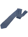 Gancini Print Silk Tie Blue Marine - SALVATORE FERRAGAMO - BALAAN 4