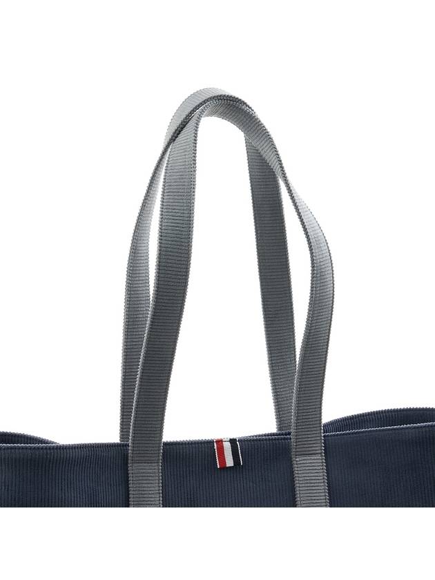 Corduroy Medium Tool Tote Bag Navy - THOM BROWNE - BALAAN 9