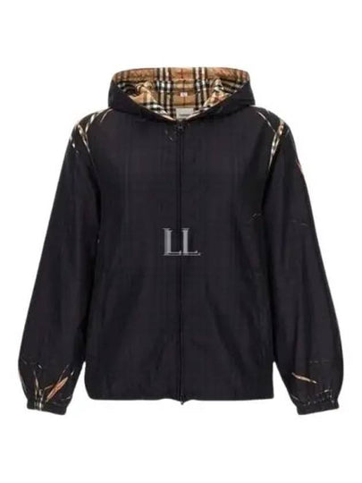 Sliced Check Zip-Up Hoodie Black - BURBERRY - BALAAN 2