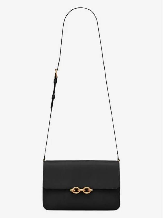 Le Maillon Smooth Leather Satchel Shoulder Bag Black - SAINT LAURENT - BALAAN 5