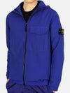 Men's Wappen Patch Naslan Pocket Hooded Jacket Blue - STONE ISLAND - BALAAN 2