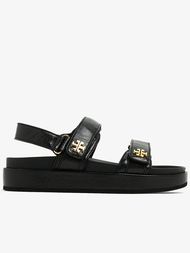 Kira Sports Logo Leather Sandals Black - TORY BURCH - BALAAN 2