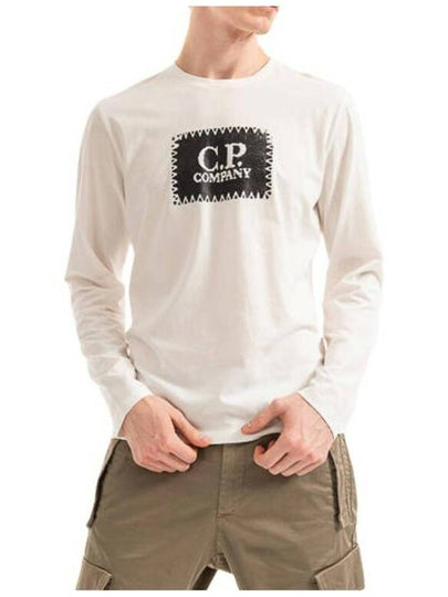 Men's Embroidery Logo Print Long Sleeve T-Shirt White - CP COMPANY - BALAAN 2