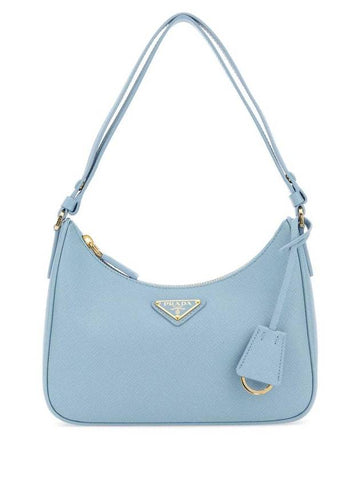 Re-Edition Saffiano Leather Mini Shoulder Bag Light Blue - PRADA - BALAAN 1