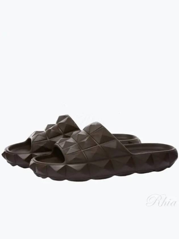 Roman Studded Turtle Slippers Brown - VALENTINO - BALAAN 2