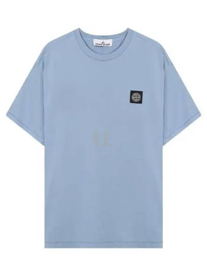 Wappen Logo Patch Short Sleeve T-Shirt Blue - STONE ISLAND - BALAAN 2