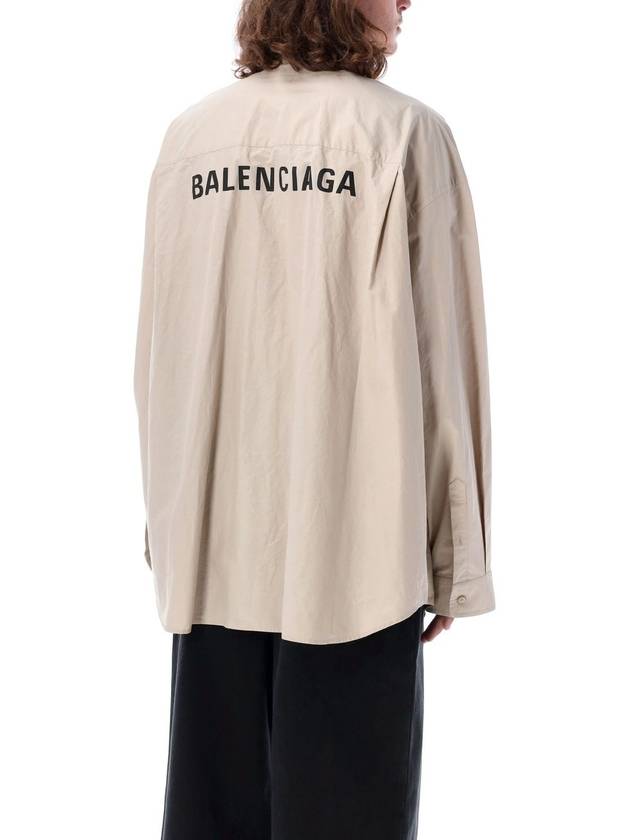 Logo oversized long sleeve shirt beige - BALENCIAGA - BALAAN 3