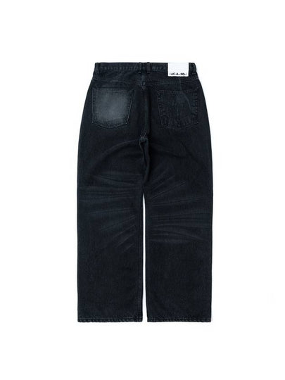 Men's Washing Wide Pants Black - BACKANDFORTH - BALAAN 2