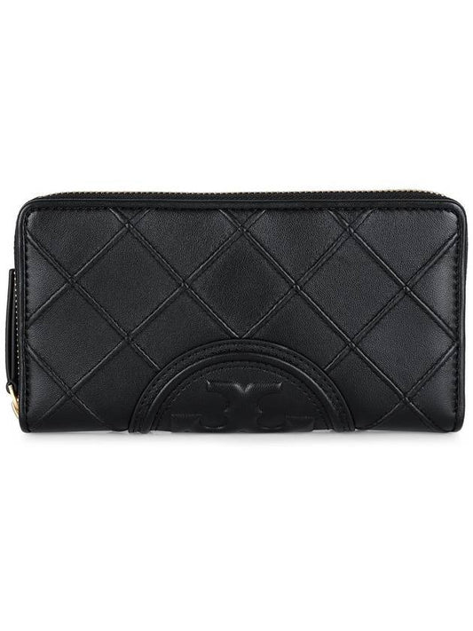 Debossed Logo Leather Long Wallet Black - TORY BURCH - BALAAN 2