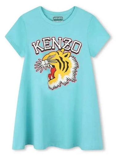 Kids Tiger Short Sleeve Dress T rkiye Blue - KENZO - BALAAN 1