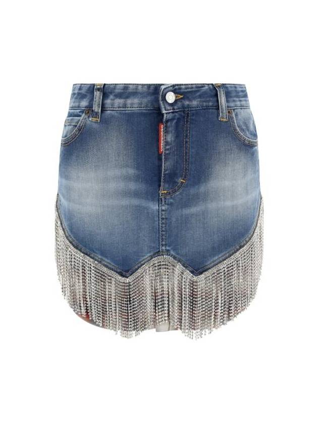 Denim Skirt S75MA0910S30789 470 BLUE - DSQUARED2 - BALAAN 1