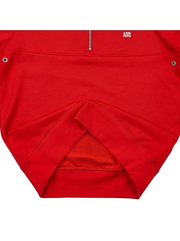 Track Quarter Zipper Sweatshirt Red - AMI - BALAAN 9