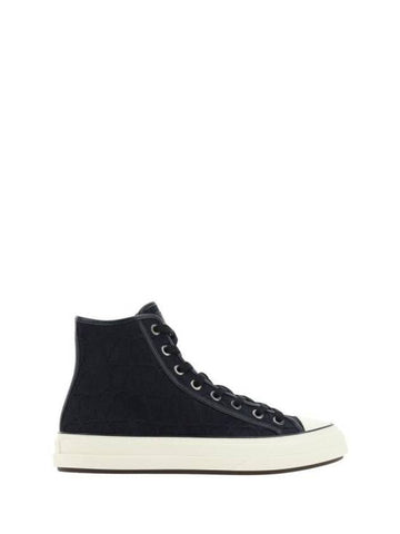 Toile Iconographe High Top Sneakers Black - VALENTINO - BALAAN 1