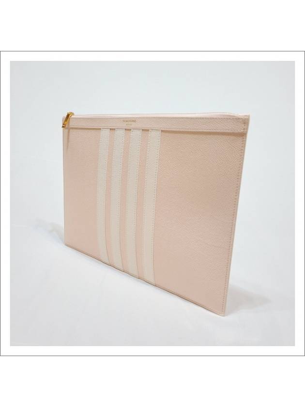 Diagonal Medium Document Case Clutch Bag Light Pink - THOM BROWNE - BALAAN 3