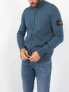 Soft Cotton Knit Zip-Up Jacket Avio Blue - STONE ISLAND - BALAAN 6