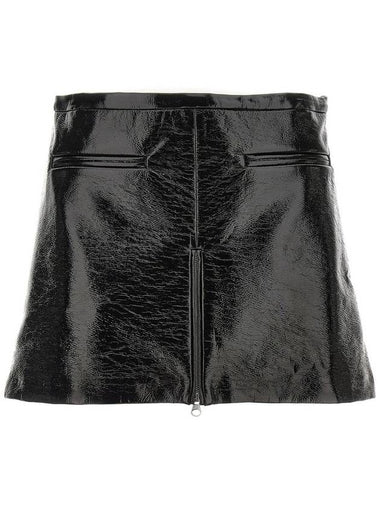 Women s Heritage Vinyl Mini A Line Skirt Black - COURREGES - BALAAN 1