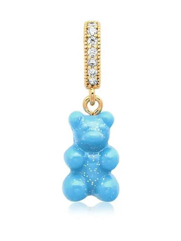 NOSTALGIA BEAR LAGOON PAVE CONNECTOR Gold Pendant Resin Charm - CRYSTAL HAZE - BALAAN 1