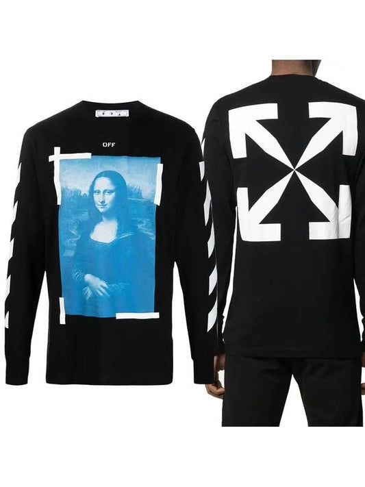 Mona Lisa Print Long Sleeve T-Shirt Black - OFF WHITE - BALAAN 2