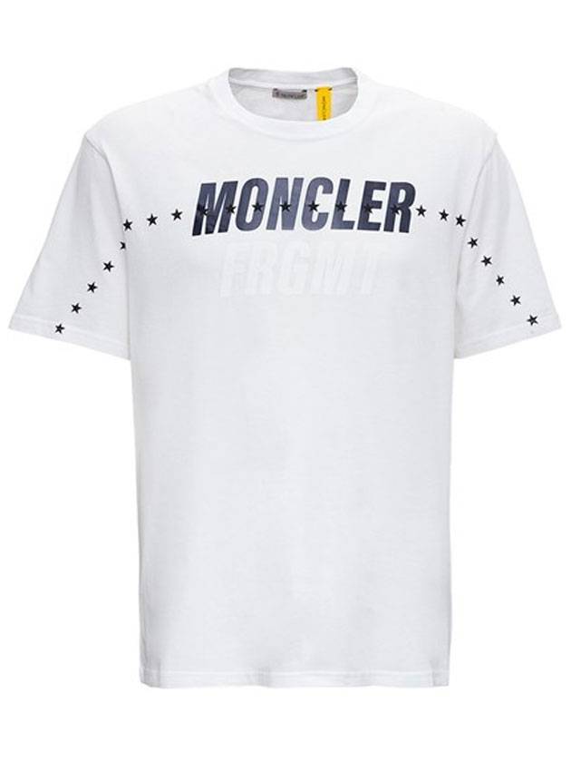 fragment oversized logo print short sleeve t-shirt white - MONCLER - BALAAN.