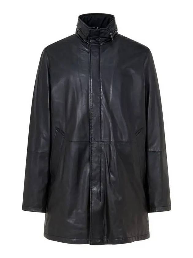 Men s Reversible Zip Up Leather Coat Black - EMPORIO ARMANI - BALAAN 1