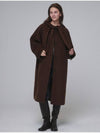 Hooded muffler handmade long coat Chocolate Brown - OPENING SUNSHINE - BALAAN 1