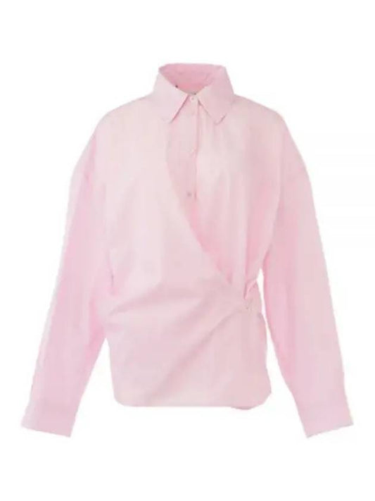 twist detail wrap shirt pink - LEMAIRE - BALAAN 2