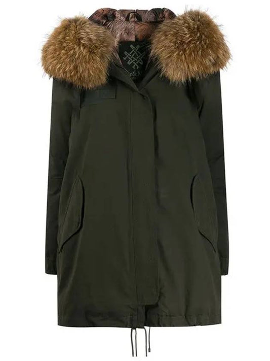 Mr and Mrs Spur Fur Hooded Parka Khaki 192XCO0117 306104 - MR & MRS ITALY - BALAAN 2