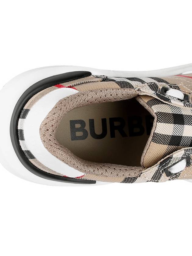 Vintage Check And Leather Sneakers White Archive Beige - BURBERRY - BALAAN 9