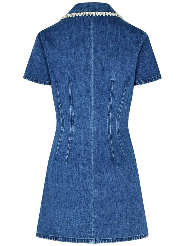 Self-Portrait 'Collared' Blue Denim Dress - SELF PORTRAIT - BALAAN 3