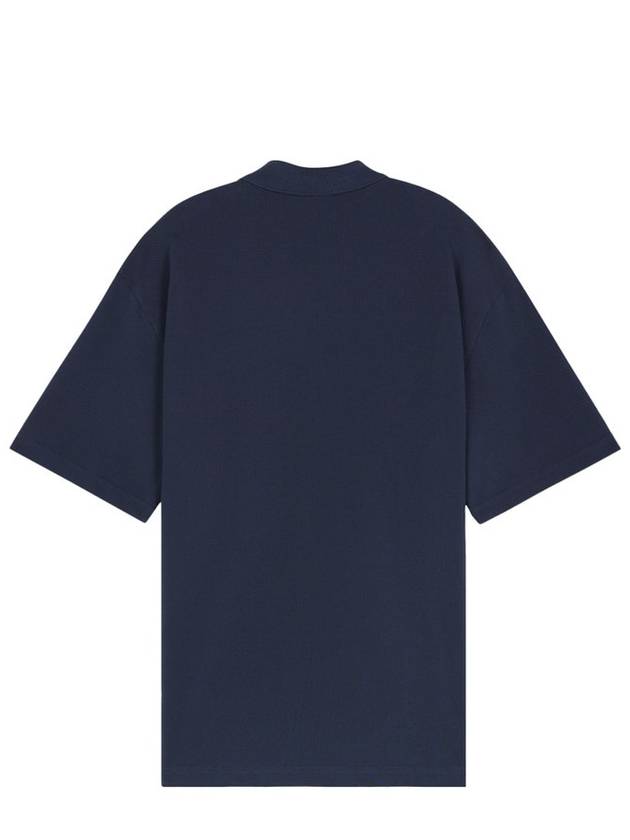 Bold Fox Head Patch Oversized Polo Shirt Navy - MAISON KITSUNE - BALAAN 3