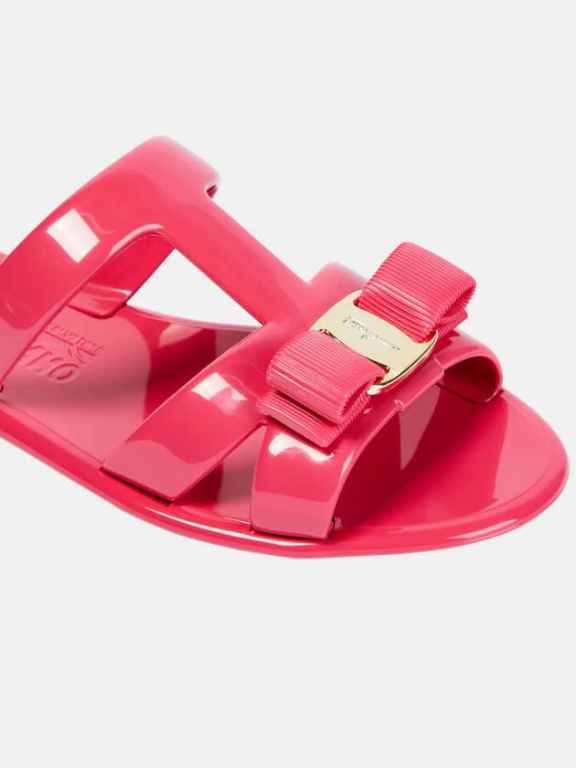 Ferragamo Lylia Jelly Slippers Sandals Slides Hot Pink P00775063 - SALVATORE FERRAGAMO - BALAAN 3