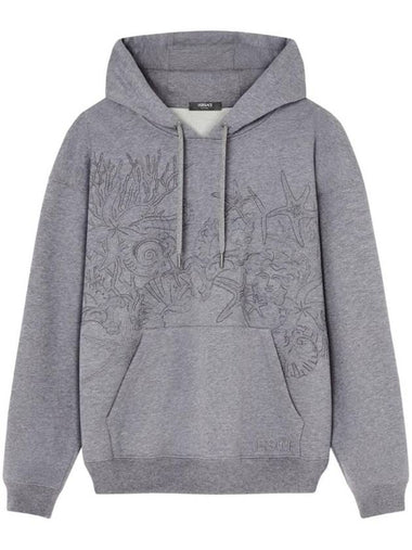 Barocco Ocean Hoodie Grey - VERSACE - BALAAN 1