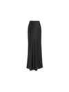 Maxi Side Zip Silk A-line Skirt Black - SAINT LAURENT - BALAAN 2