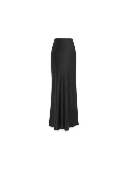 Maxi Side Zip Silk A-line Skirt Black - SAINT LAURENT - BALAAN 2