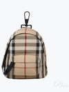 Jett Check Mini Canvas Backpack Charm Key Holder Beige - BURBERRY - BALAAN 2