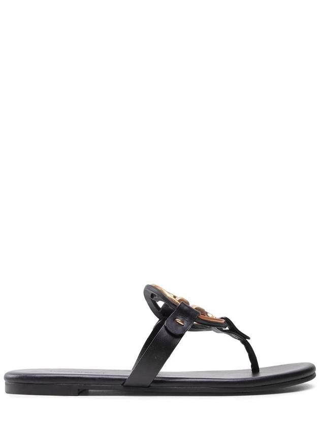 Women's Metal Miller Soft Flip Flops Black - TORY BURCH - BALAAN 2