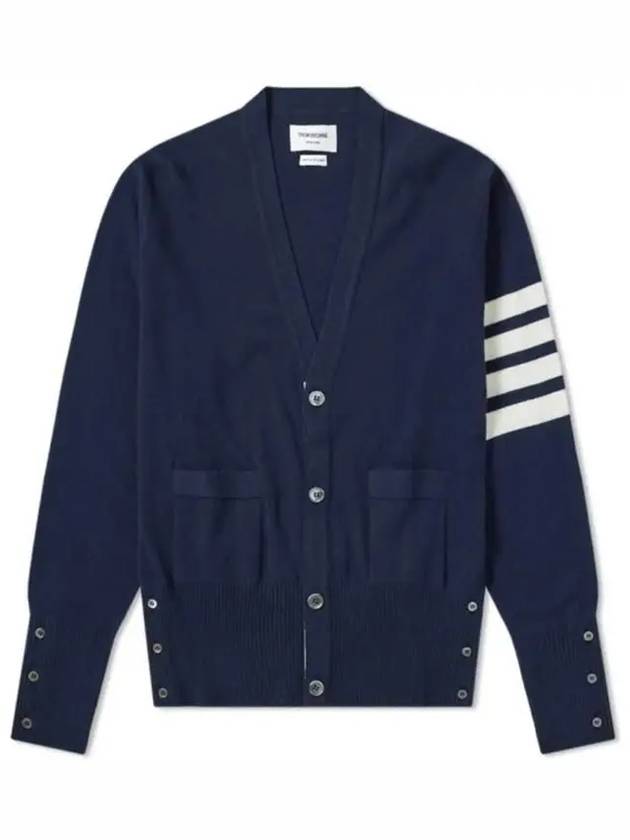 Men's Diagonal Classic Cashmere Cardigan Navy - THOM BROWNE - BALAAN 2