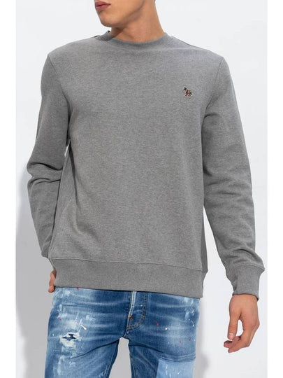 Zebra Patch Organic Cotton Sweatshirt Grey - PAUL SMITH - BALAAN 2