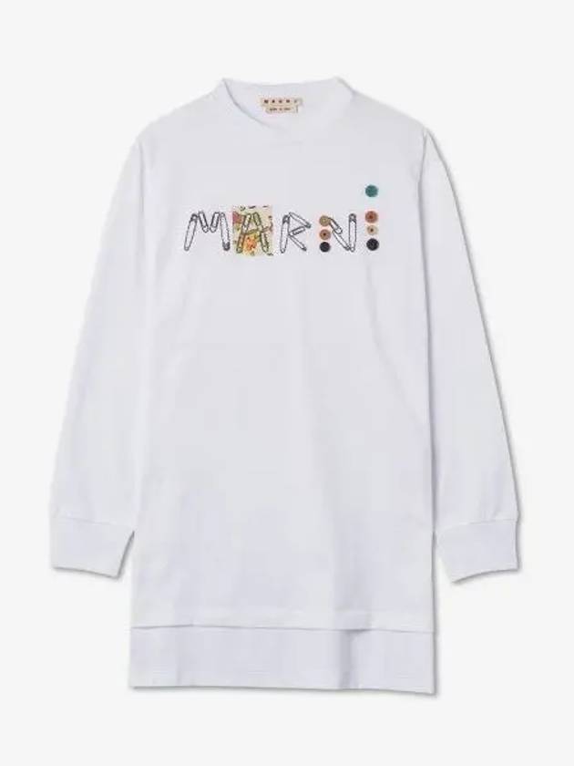 Logo Long Sleeve T-Shirt Lily White - MARNI - BALAAN 2