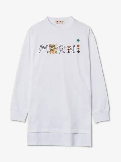 Logo Long Sleeve T-Shirt Lily White - MARNI - BALAAN 2