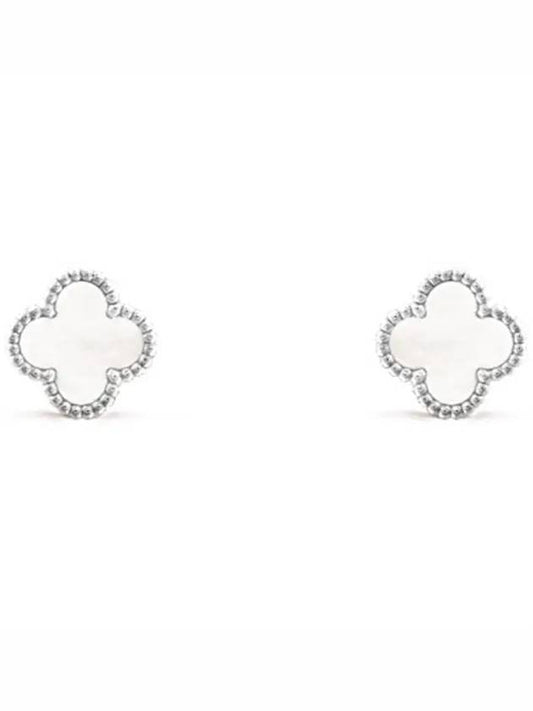 Sweet Alhambra Earrings Silver White - VANCLEEFARPELS - BALAAN 2