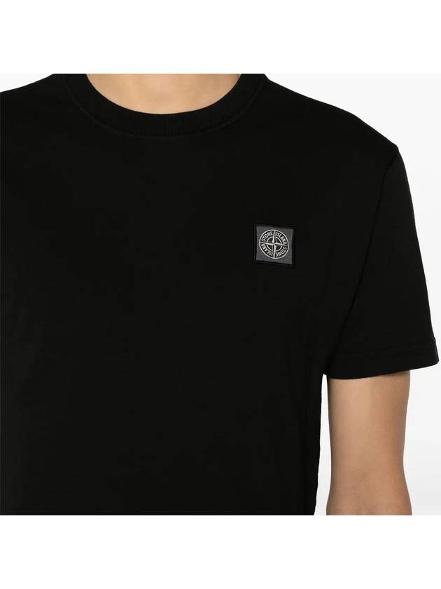 Organic Cotton Short Sleeve T-Shirt Black - STONE ISLAND - BALAAN 5