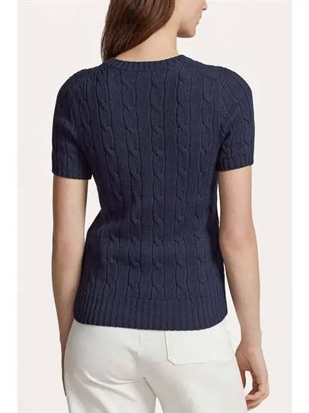 Embroidered Pony Pocket Knit Top Navy - POLO RALPH LAUREN - BALAAN 5