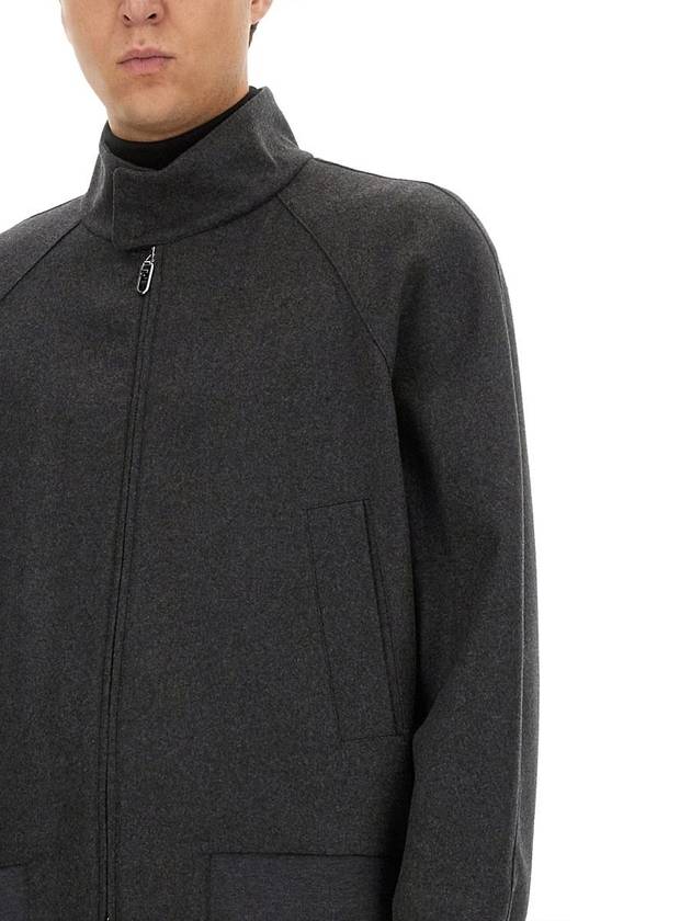 High Neck Cashmere Bomber Jacket Grey - FENDI - BALAAN 5