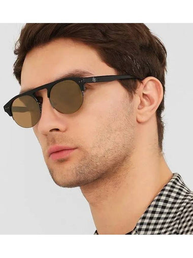 Sunglasses ML0071 01L black horn-rimmed half-mirror - MONCLER - BALAAN 1