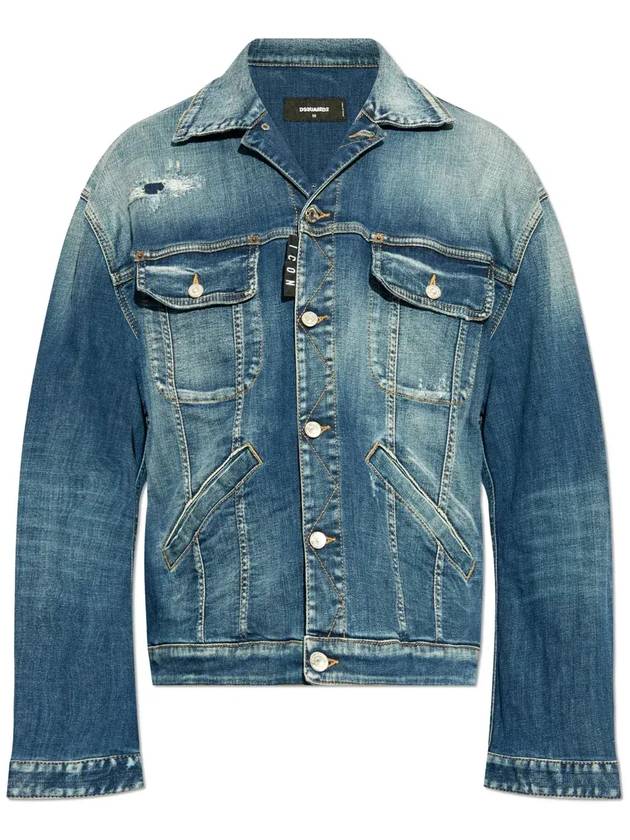 Distressed Denim Jacket Blue - DSQUARED2 - BALAAN 1