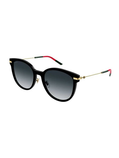 Eyewear Logo Round Acetate Sunglasses Gradient Grey Black - GUCCI - BALAAN 1